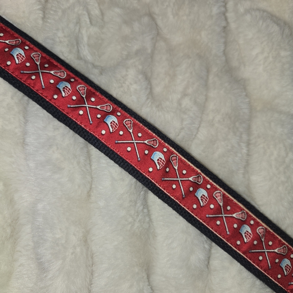 Vineyard Vines Brown Leather Lacrosse [Size 34] Belt Red Preppy Golf - Picture 7 of 7